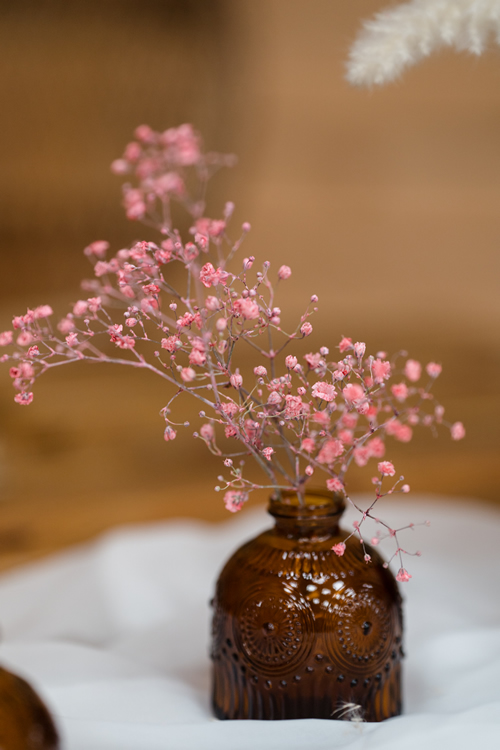 Wedding table decor - Bud Vase - Amber Glass