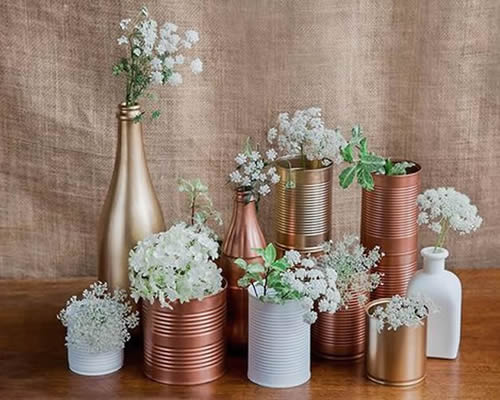 Rustic-Tin-Cans-with-Florals-Foliage