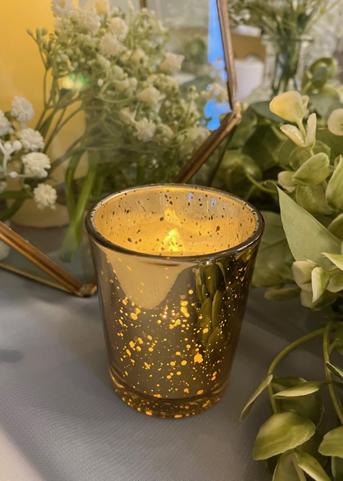 Tealight holder - Speckled gold